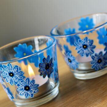 Blue Forget Me Not Tea Light Holders, 3 of 7