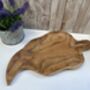 38cm Hand Carved Teak Root Leaf Bowl Wood Serving Dish, thumbnail 5 of 12