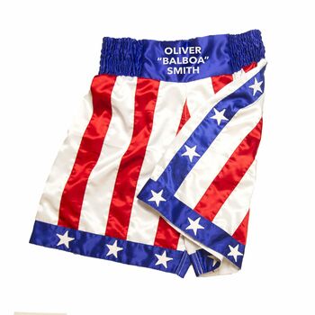 Personalised Kids 'Rocky' USA Style Boxing Shorts, 2 of 4