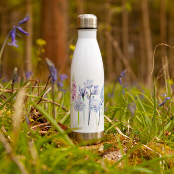 Inky Wildflower Thermal Bottle With Personalisation, 10 of 12