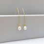 Teardrop Pearl Earrings, thumbnail 4 of 6