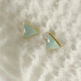 Aqua Chalcedony Triangle Stud, thumbnail 1 of 5