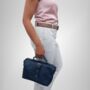 Small Navy Blue Doctor Bag Crossbody Handheld, thumbnail 2 of 8