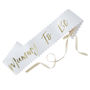 White And Gold Foiled Baby Shower Mother To Be Sash, thumbnail 2 of 3