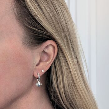 Double Terminated Herkimer Diamond Earrings, Silver, 2 of 5