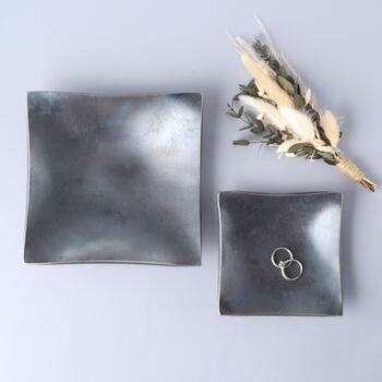 6th Anniversary Hand Forged Square Steel Dish With Smooth Finish. Two Sizes, 11 of 12