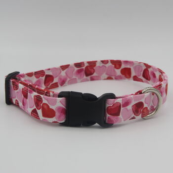 Pink And Red Hearts Valentines Dog Collar, 9 of 9