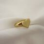 Heart Love Signet Ring In Sterling Silver, Gold Plated, thumbnail 2 of 9