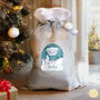 Personalised Grey Tiny Tatty Teddy Christmas Luxury Pom Pom Sack, thumbnail 3 of 4
