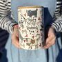 Hand Painted Dog Treat Canister With Bamboo Lid, thumbnail 1 of 3