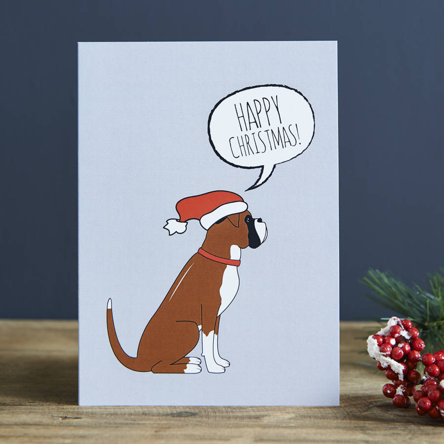 Boxer Christmas Card By Sweet William Designs | notonthehighstreet.com