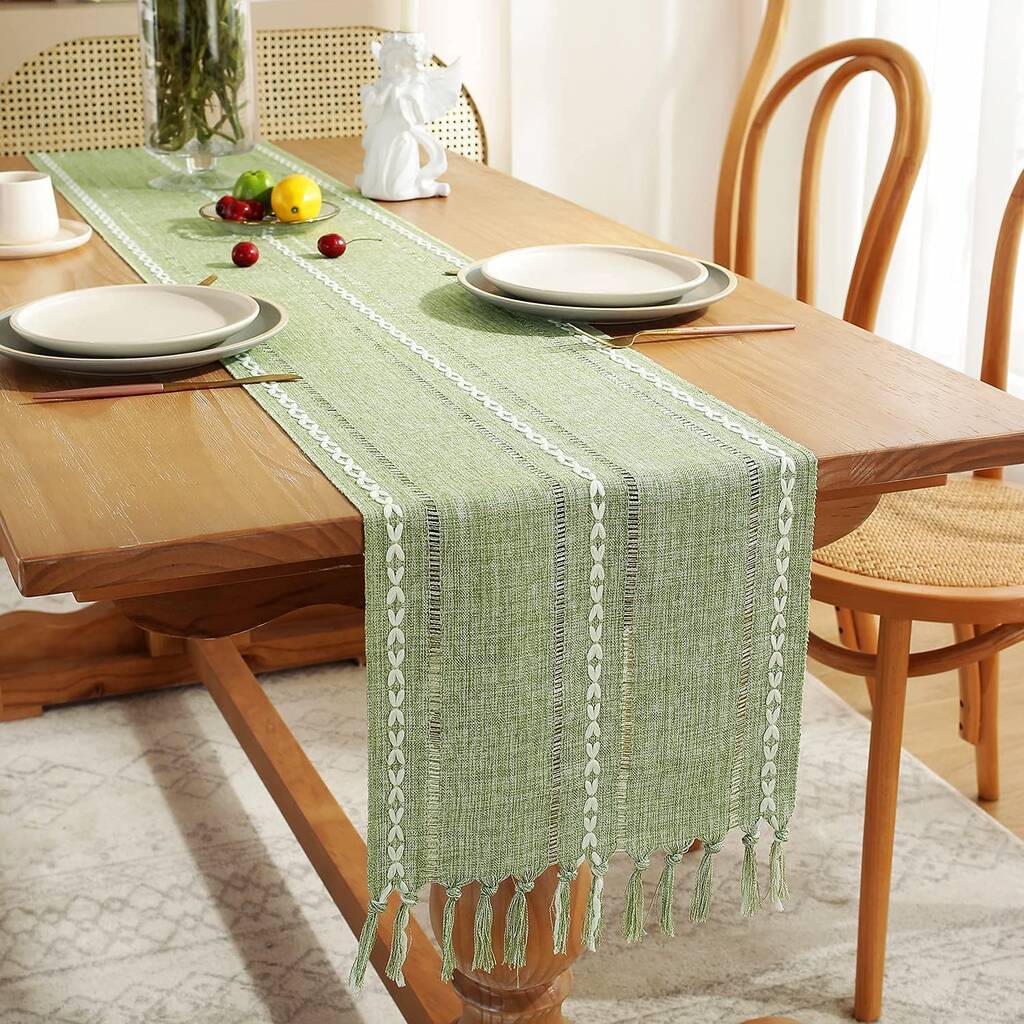 Embroided Linen Table Runner, 1 of 7