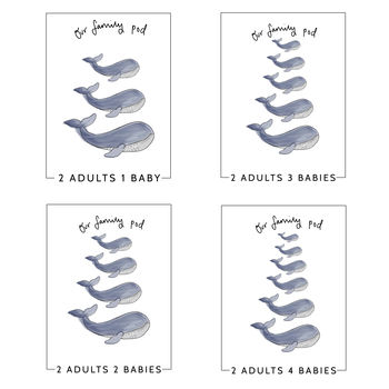 Personalised Whale Family New Baby Card, 4 of 6