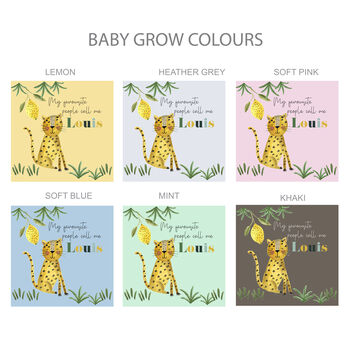 Personalised Safari Animal Cotton Babygrow, 5 of 5