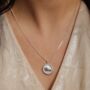 Sterling Silver Mother Of Pearl Mum Pendant Necklace, thumbnail 1 of 4