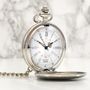 Engraved Vintage Pocket Watch Silver Plated Alloy, thumbnail 3 of 6