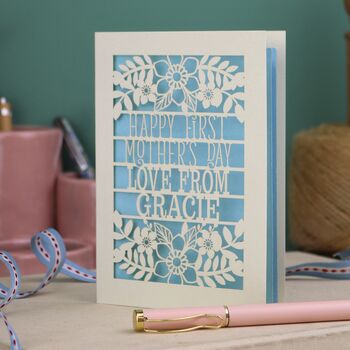 Personalised Papercut First Mother's Day Card, 3 of 6
