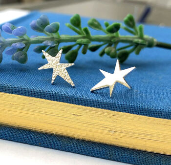 Sterling Silver Mismatched Northern Star Earrings, 2 of 10