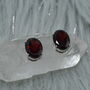Garnet Earrings: Dangle Drop, Oval, Red Gemstone, January Birthstone, thumbnail 6 of 8