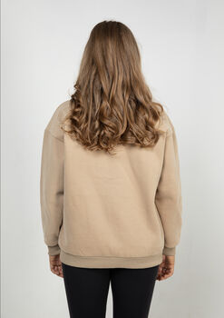 Women's Breastfeeding Brown Embroidered Sweatshirt, 4 of 5