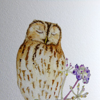 Tawny Owl And Ivy Berries Giclee Fine Art Print, 4 of 9
