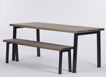 Holme Industrial Dining Table And Bench, 4 of 9