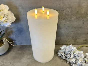 30cm Xl White LED Pillar Candle – Real Wax, 2 of 12