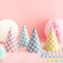 Pastel Gingham Party Hats, thumbnail 1 of 5