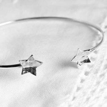 Hammered Star Bangle Sterling Silver, 2 of 8