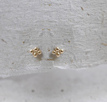 9ct Solid Gold Four Dot Studs, 2 of 3