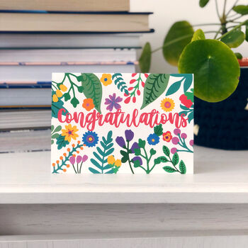 Colourful Floral Card 'Congratulations', 2 of 3