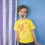 Yellow Wild Tiger Cute Kid's Organic T Shirt, thumbnail 1 of 5