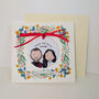Personalised Engagement Card With Custom Couple Portrait Ceramic Ornament, thumbnail 1 of 3