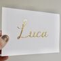 Handmade Gold Leaf Personalised Name Birthday Card, thumbnail 4 of 8