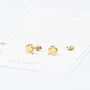 Lucky Clover Silver Gold Or Rose Gold Stud Earrings, thumbnail 2 of 10