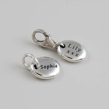 Pebble Personalised Solid Silver Charm, 4 of 12