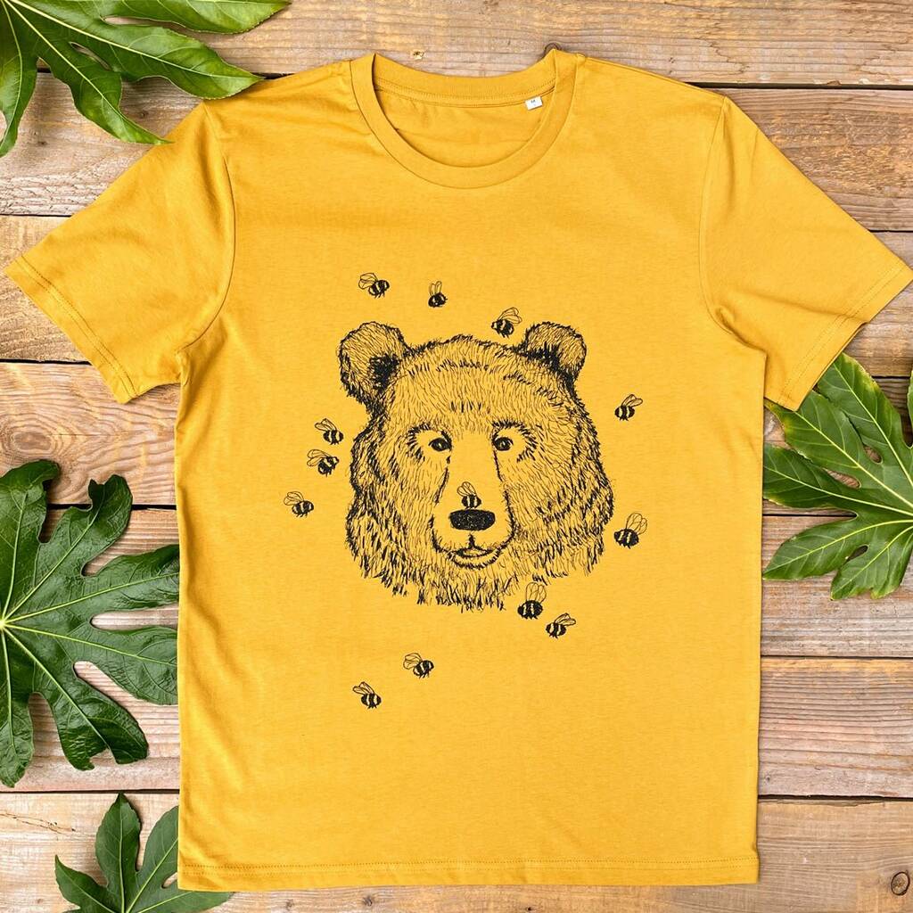Bumble Bee Bear Organic T Shirt, 1 of 7