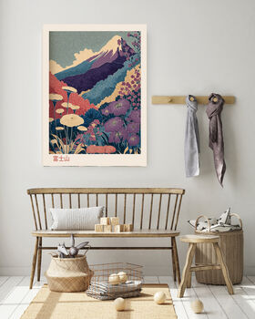 Japanese Purple Mountain Art Print, 3 of 3