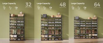 Eight Tier Adjustable Shoe Rack Fabric Organiser, 4 of 8