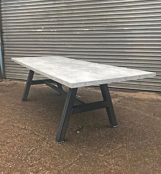 Industrial Concrete Style A Frame Dining Table 632, 4 of 5