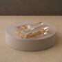 Handmade Crystal Glass Ashtray With Gold Vine Accent, thumbnail 2 of 7