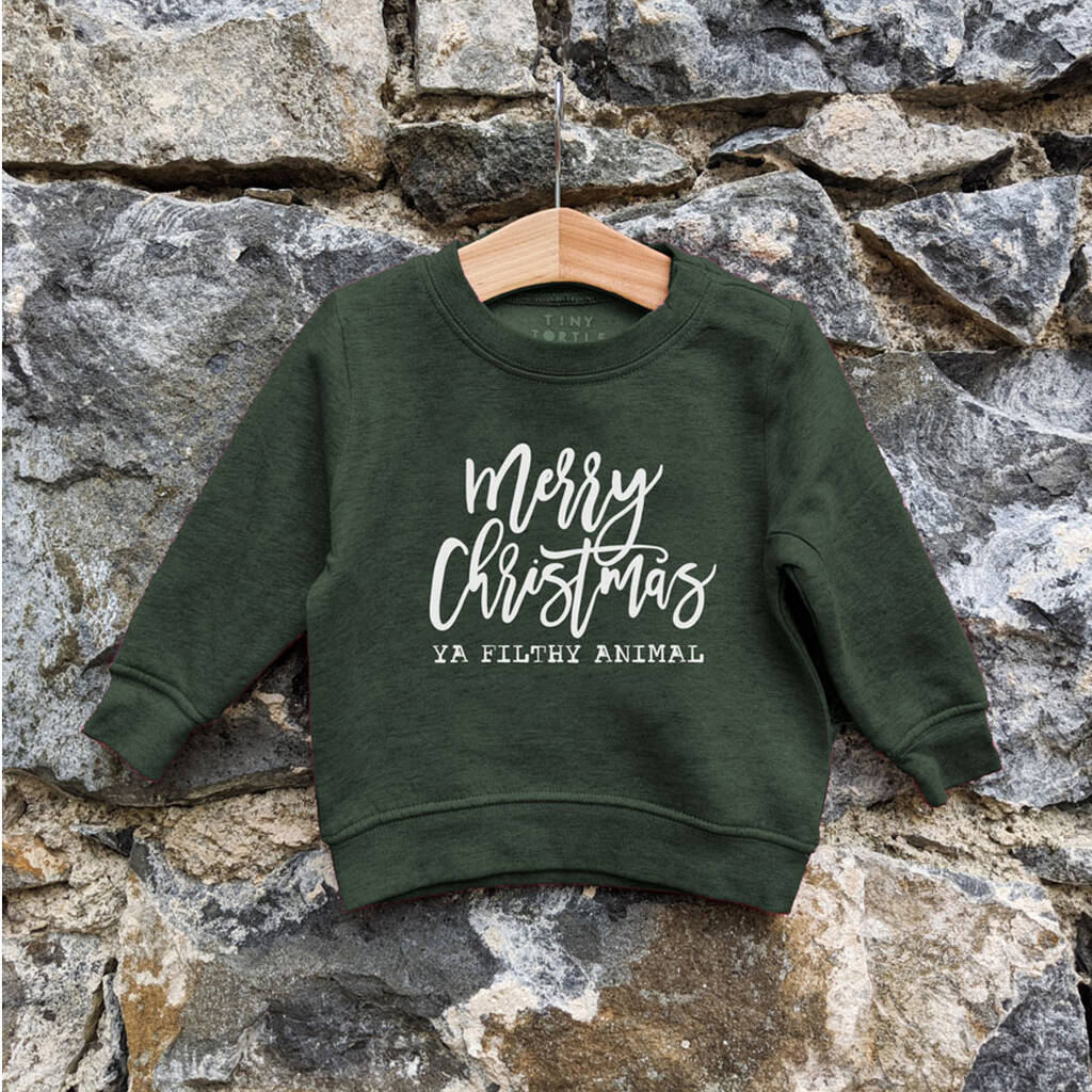 Children's merry christmas sale ya filthy animal jumper