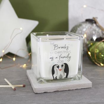 First Family Christmas Penguin Scented Square Candle, 6 of 6
