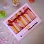 Colourful Lilac And Mustard Stripe Christmas Crackers, thumbnail 2 of 7