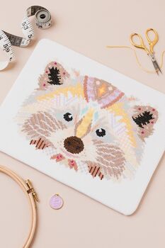 Mandala Raccoon Counted Cross Stitch Kit, 3 of 9