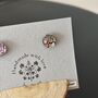 Pink Abstract Fused Glass Sterling Silver Stud Earrings, thumbnail 2 of 10