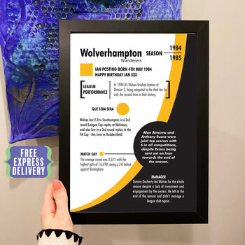 Personalised Season Print Gift For Wolves Fans, 4 of 5