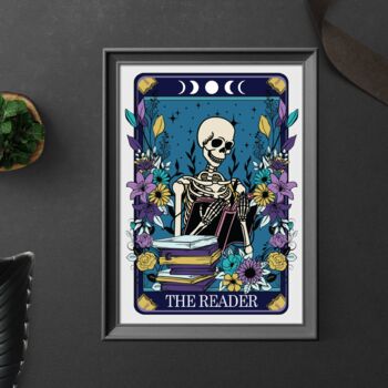 Tarot Style Typographical Print The Reader, 4 of 7