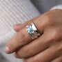 Personalised Turquoise Spinner Ring In Sterling Silver, thumbnail 3 of 12