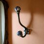 Antique Bronze Hook With Decorative Ceramic Knob Heads, thumbnail 3 of 6